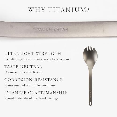 Snow Peak Assorted 4-Pack Titanium Sporks - Lightweight Durable Camping Utensils