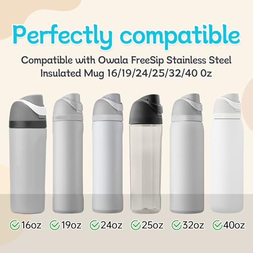 6-Pack Replacement Rubber Stoppers for Owala FreeSip Bottles - Gray