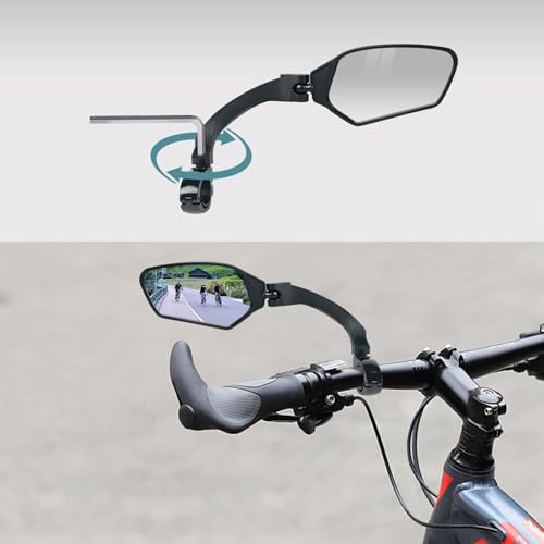 Adjustable Handlebar Bike Mirrors - HD Shatterproof, 360° Rotatable, A Pair