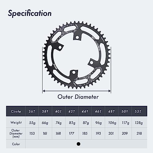 DJC 40T Road Bike Chainring - Narrow Wide 110BCD Gravel & Road Cycling