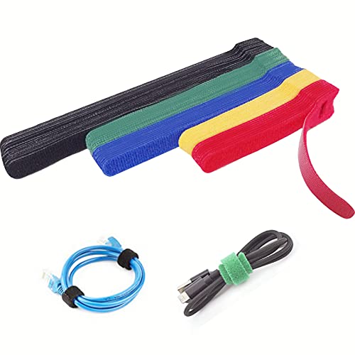 60-Pack Reusable Fastening Cable Ties - Adjustable Cord Straps in 3 Sizes