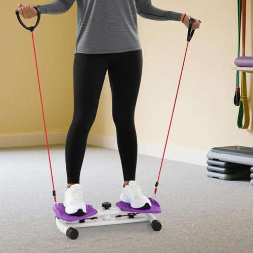 Non-Slip Dual Pedal Waist Twister Exercise Machine - Purple