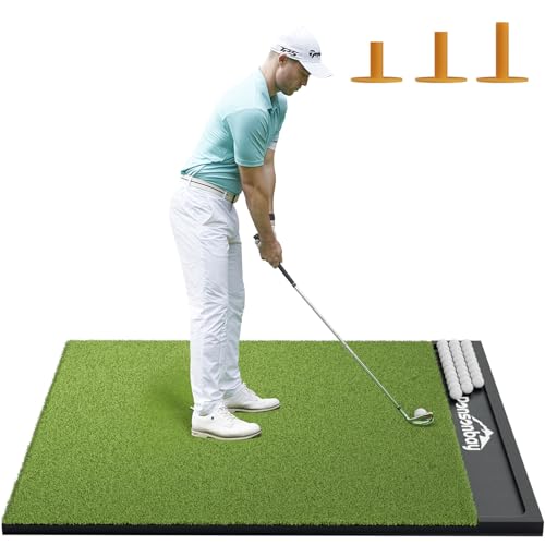 Integrated Golf Hitting Mat with Ball Tray - 5ft x 4ft | 1.02in Thick