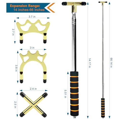 Retractable Billiard Cue Bridge Stick with 3 Detachable Heads - Pool Table Accessories