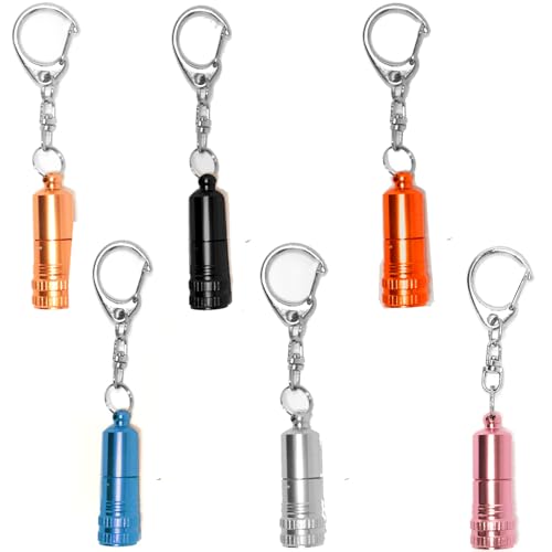 Mini Keychain Flashlight Set - 6 Colors, Compact Aluminum Torches