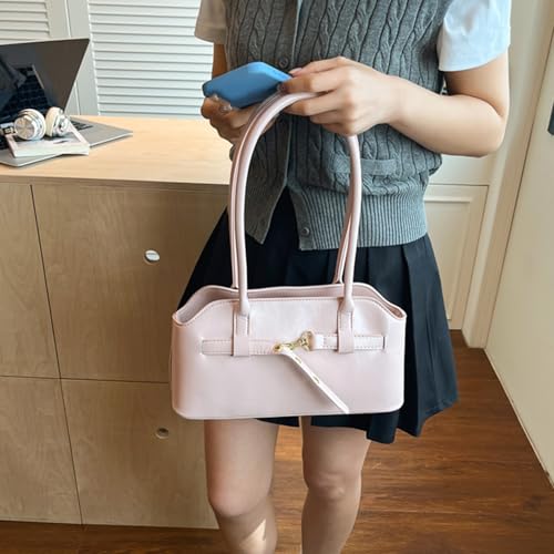 PU Leather Vintage Crossbody Bag for Women - Pink