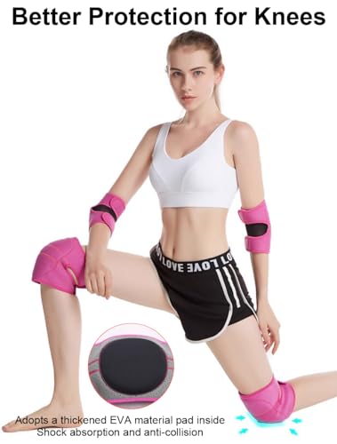 SUJAYU Black Knee Pads for Volleyball, Wrestling, Fitness - Unisex, Shock Absorption, Adjustable Fit
