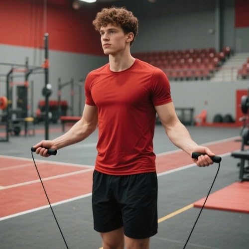 Adjustable Speed Jump Rope - Tangle-Free Steel Cable with Foam Grips - Black