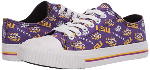 College Team Logo Low Top Canvas Sneakers - LSU Tigers