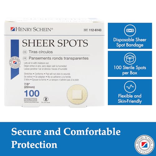 Adhesive Bandages, Sheer Spot, Sterile, 7/8" - 100 Count
