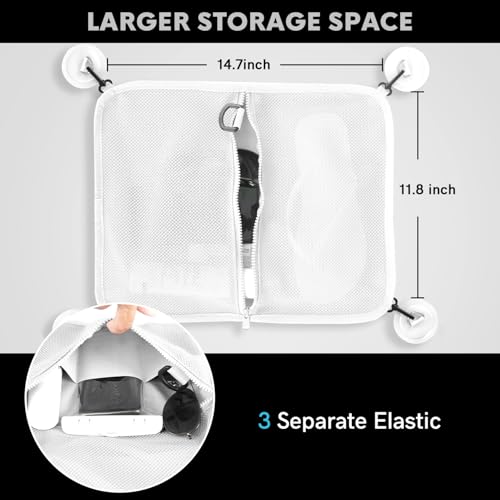 MORXPLOR White Paddle Board Deck Bag - Mesh Storage for SUP Kayak Canoe