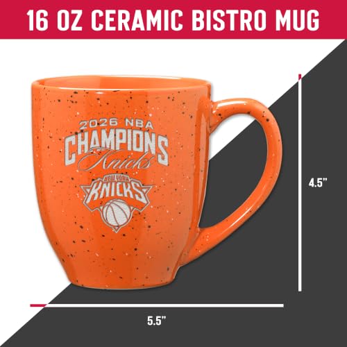 New York Knicks 16oz Laser Engraved Ceramic Coffee Mug - NBA Champions 2026