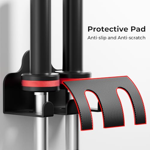 XZHXFX Black Wall Mount Barbell Holder - 2 Hooks for Standard & Olympic Bars