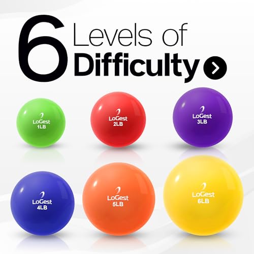 Logest 1LB Pair Weighted Toning Exercise Balls - Durable PVC Sand-Filled Gym Equipment