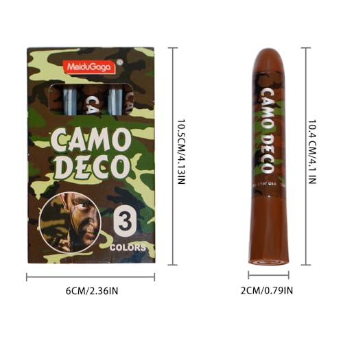 Camo Face Paint Stick - Green, Black & Brown for Outdoor Sports
