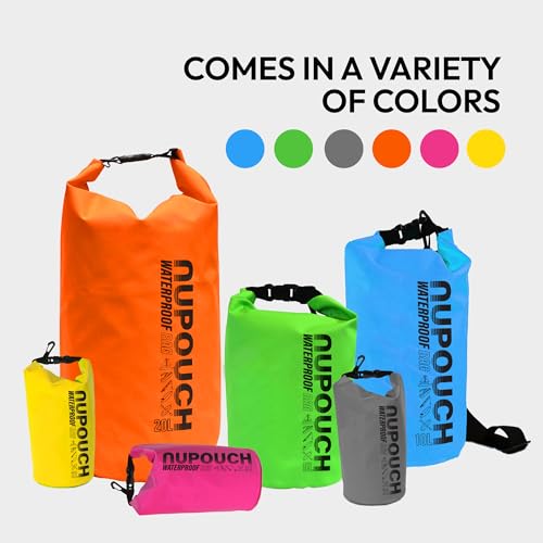 Nupouch Waterproof Dry Bag 5L Pink - Lightweight Travel Kayak & Beach Storage