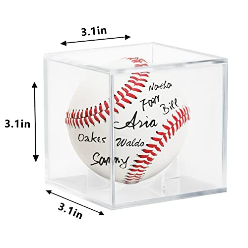 Acrylic Baseball Display Case - UV Protected Cube for Memorabilia - 2 Pack