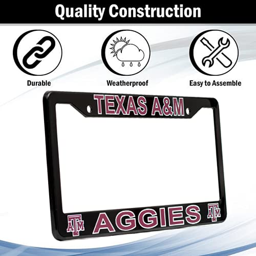 Texas A&M License Plate Frame Cover - Aggies Supporter Car Accessory