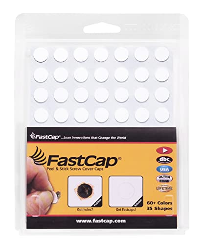 Self-Adhesive Screw Hole Covers - 1/2" Round PVC Stickers (56-Pack)