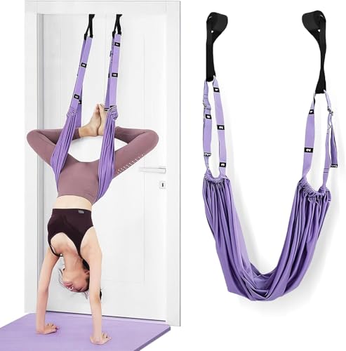 Yoga Door Swing Stretching Strap - Aerial Yoga Rope - Purple