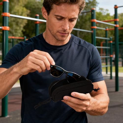 Durable Tactical Molle Glasses Pouch - Black Eyewear Case