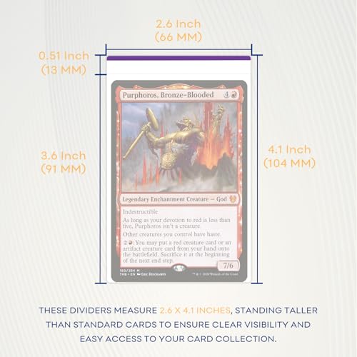 Card Dividers for Trading Cards - 80 Pack with Color Tabs
