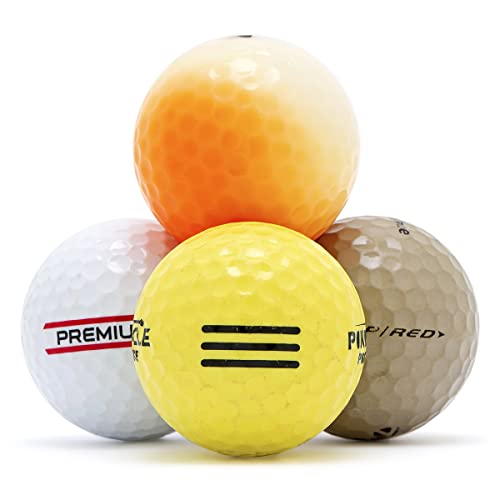 Bastex 50 Mix Hit-Away Recycled Golf Balls with Mesh Carry Bag – Practice/Range