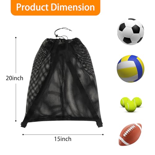 Drawstring Basketball Bag - Mesh Backpack for Sports Equipment