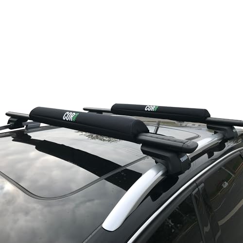 Aero Car Roof Rack Pads for Surfboards, Kayaks, Canoes - Black, 28" Wide
