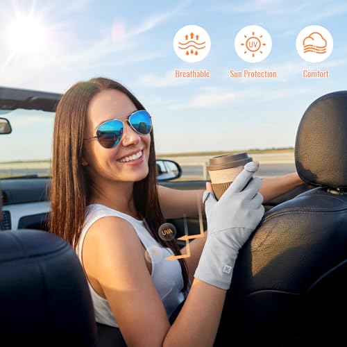 Women Driving Gloves, UV Protection Sun Touchscreen Full Finger