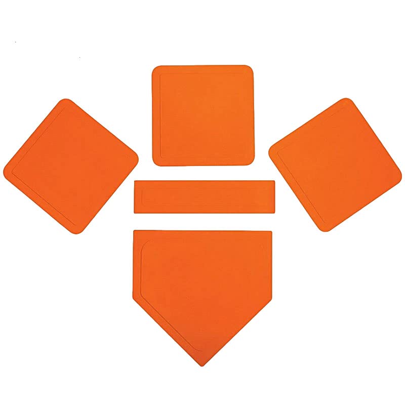 5-Piece Rubber Baseball & Softball Base Set - Orange