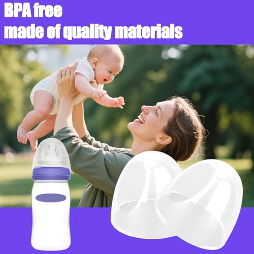 Replacement Clear Bottle Caps for Lansinoh Anti-Colic Baby Bottles - 4 Pack