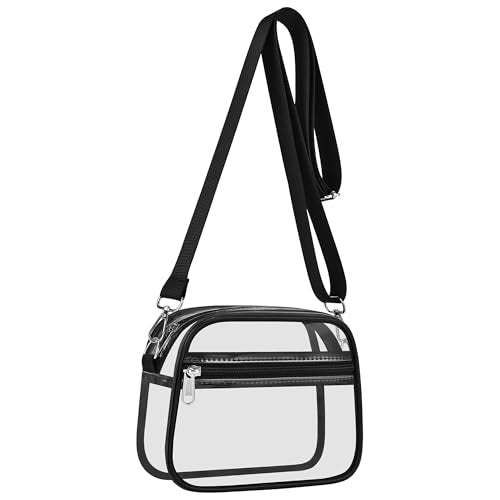 Clear Stadium Bag - Waterproof PVC Handbag - Black Small