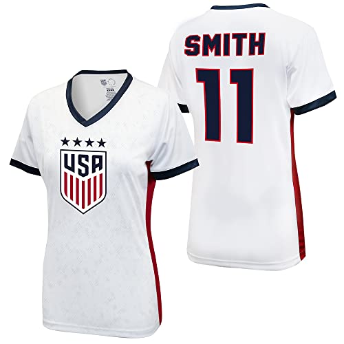 Icon Sports Women's USWNT Soccer Game Day T-Shirt Sophia Smith Small White-Red