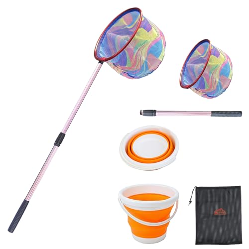 LPEIEB 2-Piece Retractable Fishing Net Set for Frogs & Tadpoles - Pink/37in