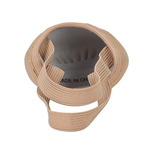 Linodes Leather Pirouette Half Sole Jazz Dance Shoes for Women & Girls - X-Small, Tan