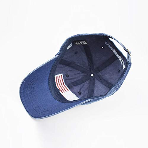 Men's American Flag Baseball Cap - Adjustable One Size Navy