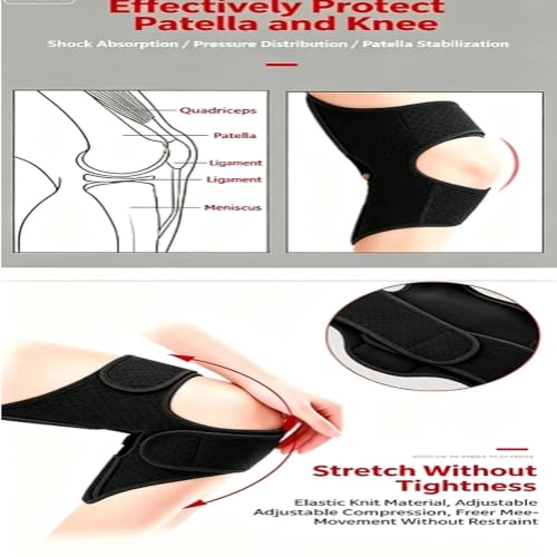 Ergonomic Power Knee Brace 2Pack with Spring Support, Adjustable Stabilizer for Pain Relief & Injury Recovery