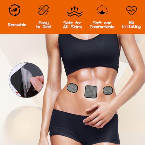 Replacement Gel Pads for Abdominal Belts - 18 Pack (6 Sets) Black