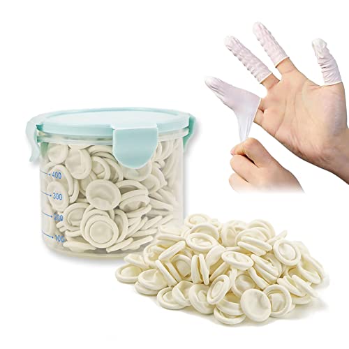 Latex Finger Cots - 300 Pcs Medium Size Protectors for Crafting, Beauty, and Electronics