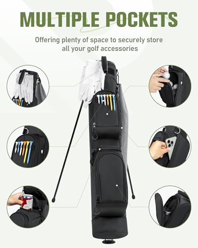 Lightweight 3-Way Stand Golf Bag - Holds Up to 9 Clubs