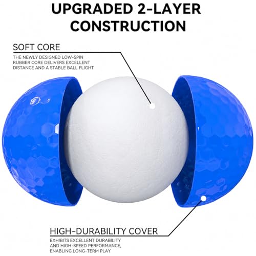 High Visibility Colored Golf Balls - 3 Pack, Blank No Logo