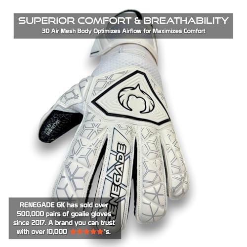 Renegade GK Triton Polaris Goalie Gloves - Adult & Youth, 3 Styles, Level 2 - Pro-Tek Fingersaves & Super Grip