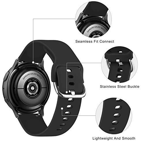 20mm Soft Silicone Replacement Strap for Amazfit - Black, Large