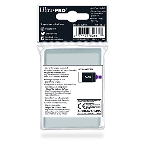 Mini European Board Game Sleeves - 44mm x 68mm, 50-Pack