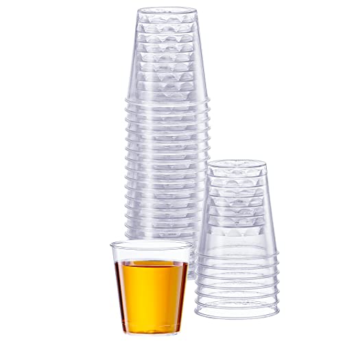 1 oz Clear Plastic Shot Glasses - 100 Count Disposable Cups