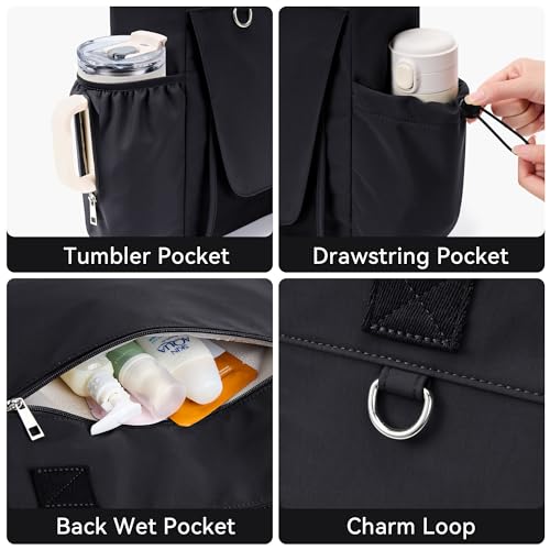 Thick Yoga Mat Bag with Wet Pocket - Lightweight Black Tote