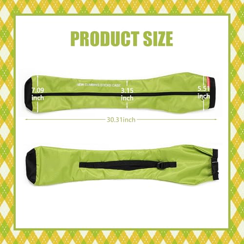 Chris.W Green Portable Trekking Pole Carrying Bag with Zipper & Adjustable Strap