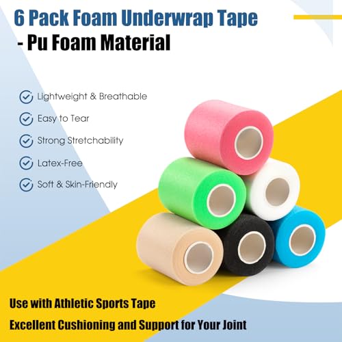 Pre Wrap Athletic Tape 6 Pack - 2.76 Inch x 11 Yards - Pink
