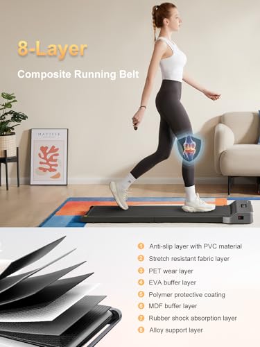 Foldable Walking Pad Treadmill Z1 - Compact Design, Quiet Motor, Grey